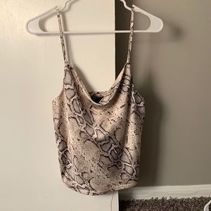 Silk Cowl Neck Tank Top with Snake Skin pattern from Forever 21 Size S